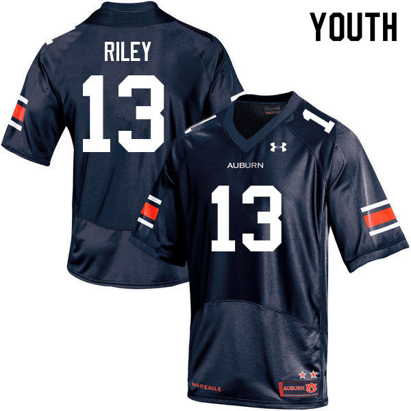 Youth Auburn Tigers #13 Cam Riley Navy 2022 College Stitched Football Jersey